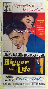 e175 BIGGER THAN LIFE three-sheet movie poster '56 Nicholas Ray, drugs!