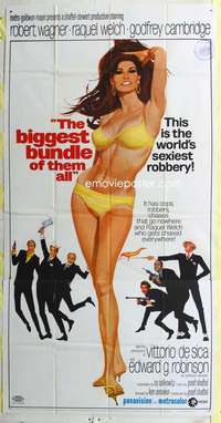 e176 BIGGEST BUNDLE OF THEM ALL three-sheet movie poster '68 Raquel Welch