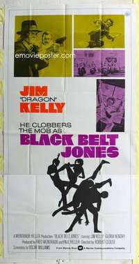 e180 BLACK BELT JONES int'l three-sheet movie poster '74 Jim Dragon Kelly!