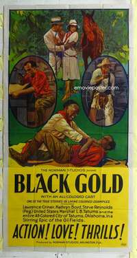 e181 BLACK GOLD three-sheet movie poster '27 Norman all-black epic!