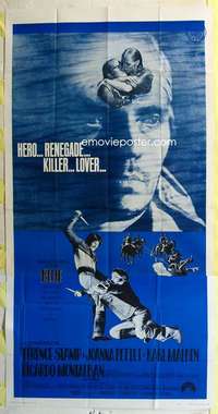 e187 BLUE three-sheet movie poster '68 Terence Stamp English western!