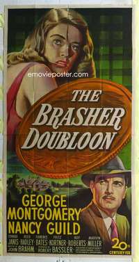 e196 BRASHER DOUBLOON three-sheet movie poster '47 George Montgomery noir!