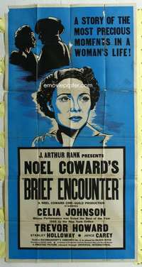 e201 BRIEF ENCOUNTER three-sheet movie poster '46 David Lean classic!