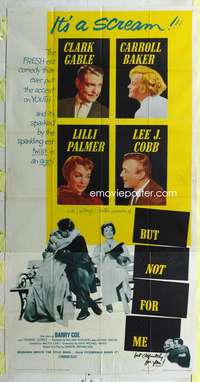 e207 BUT NOT FOR ME three-sheet movie poster '59 Clark Gable, Carroll Baker