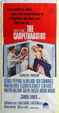 e214 CARPETBAGGERS int'l three-sheet movie poster '64 George Peppard, Alan Ladd