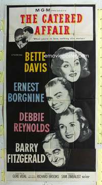 e220 CATERED AFFAIR three-sheet movie poster '56 Debbie Reynolds, Bette Davis