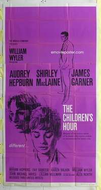 e226 CHILDREN'S HOUR three-sheet movie poster '62 Audrey Hepburn, MacLaine