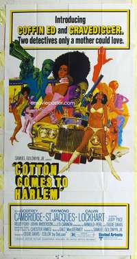 e237 COTTON COMES TO HARLEM three-sheet movie poster '70 Godfrey Cambridge