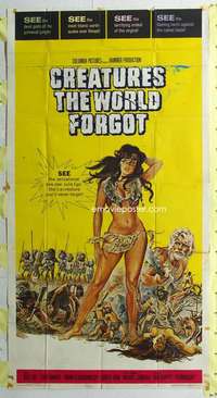 e239 CREATURES THE WORLD FORGOT int'l three-sheet movie poster '71 Julie Ege