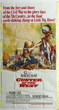 e244 CUSTER OF THE WEST three-sheet movie poster '68 Rob Shaw, Civil War!