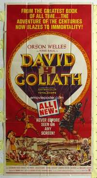 e250 DAVID & GOLIATH three-sheet movie poster '61 Orson Welles, Drago
