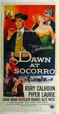 e251 DAWN AT SOCORRO three-sheet movie poster '54 Calhoun, Laurie