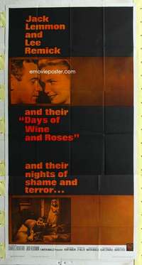 e254 DAYS OF WINE & ROSES three-sheet movie poster '63 Jack Lemmon, Remick
