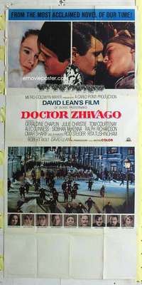 e264 DOCTOR ZHIVAGO three-sheet movie poster '65 David Lean English epic!