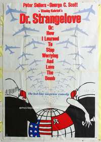 e266 DR STRANGELOVE three-sheet movie poster '64 top 2/3 only!