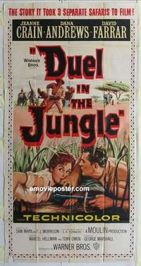 e269 DUEL IN THE JUNGLE three-sheet movie poster '54 Dana Andrews, Crain