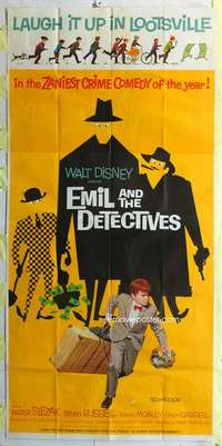 e272 EMIL & THE DETECTIVES three-sheet movie poster '64 Walt Disney, Slezak