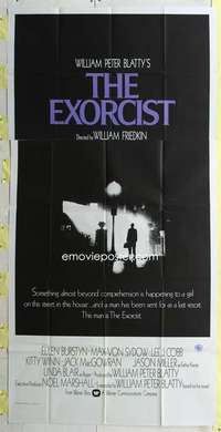 e278 EXORCIST int'l three-sheet movie poster '74 William Friedkin, Von Sydow