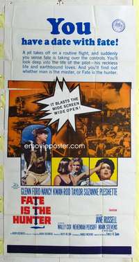 e280 FATE IS THE HUNTER three-sheet movie poster '64 Glenn Ford, Kwan