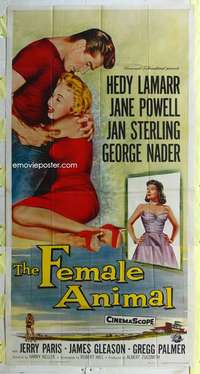 e282 FEMALE ANIMAL three-sheet movie poster '58 Hedy Lamarr, Jane Powell