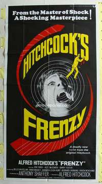 e290 FRENZY int'l three-sheet movie poster '72 Alfred Hitchcock, Anthony Shaffer