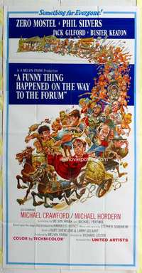 e295 FUNNY THING HAPPENED ON THE WAY TO THE FORUM int'l three-sheet movie poster '66