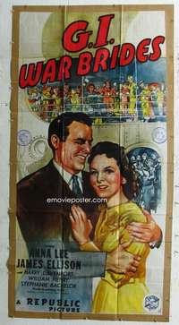 e296 G.I. WAR BRIDES three-sheet movie poster '46 World War II, Anna Lee