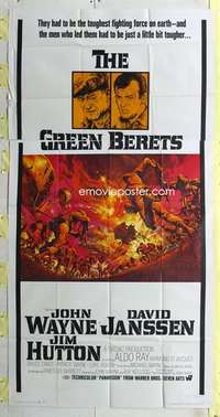 e313 GREEN BERETS three-sheet movie poster '68 John Wayne, David Janssen