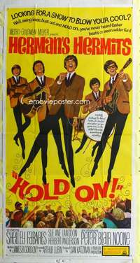 e333 HOLD ON three-sheet movie poster '66 rock 'n' roll, Herman's Hermits!