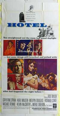 e343 HOTEL three-sheet movie poster '67 Arthur Hailey, Rod Taylor