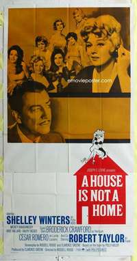 e344 HOUSE IS NOT A HOME int'l three-sheet movie poster '64 Shelley Winters