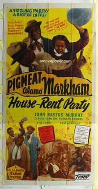e345 HOUSE-RENT PARTY three-sheet movie poster '46 Dewey 'Pigmeat' Markham