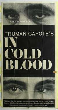 e356 IN COLD BLOOD three-sheet movie poster '68 Robert Blake, Scott Wilson