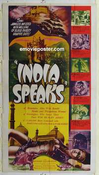 e359 INDIA SPEAKS three-sheet movie poster R49 really cool documentary!