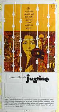 e376 JUSTINE int'l three-sheet movie poster '69 Anouk Aimee, Dirk Bogarde