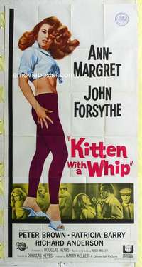 e381 KITTEN WITH A WHIP int'l three-sheet movie poster '64 sexy Ann-Margret!