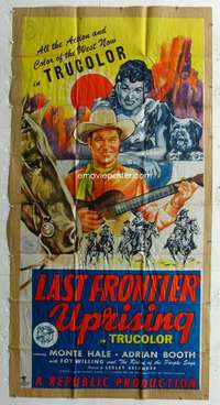e385 LAST FRONTIER UPRISING three-sheet movie poster '47 Monte Hale, Booth