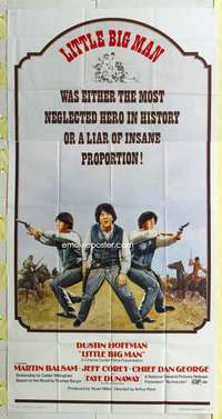 e394 LITTLE BIG MAN three-sheet movie poster '71 Dustin Hoffman, Arthur Penn