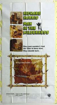 e411 MAN IN THE WILDERNESS int'l three-sheet movie poster '71 Richard Harris