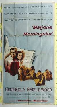 e415 MARJORIE MORNINGSTAR three-sheet movie poster '58 Kelly, Natalie Wood