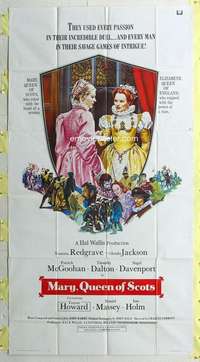 e417 MARY QUEEN OF SCOTS int'l three-sheet movie poster '72 Vanessa Redgrave