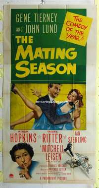 e421 MATING SEASON three-sheet movie poster '51 Gene Tierney, John Lund