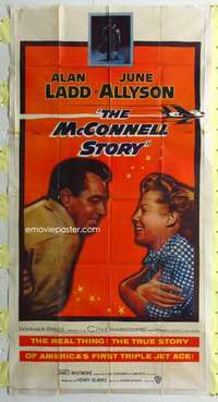 e422 McCONNELL STORY three-sheet movie poster '55 Alan Ladd, June Allyson