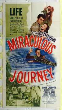 e432 MIRACULOUS JOURNEY three-sheet movie poster '48 Rory Calhoun, Long