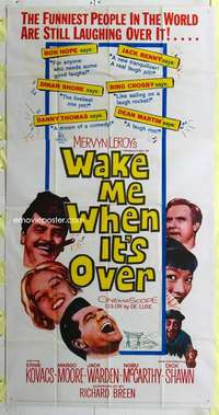 e587 WAKE ME WHEN IT'S OVER three-sheet movie poster '60 Ernie Kovacs