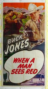 e594 BUCK JONES stock 3sh R40s Buck Jones holding gun, When a Man Sees Red!