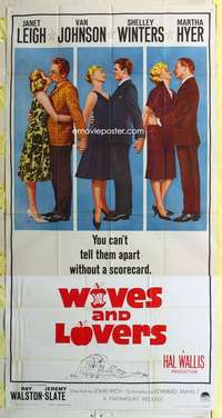 e609 WIVES & LOVERS three-sheet movie poster '63 Janet Leigh, Van Johnson