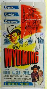 e611 WYOMING three-sheet movie poster '47 Wild Bill Elliott, Ralston