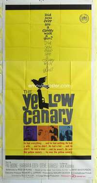 e612 YELLOW CANARY three-sheet movie poster '63 Pat Boone, Barbara Eden