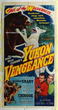 e621 YUKON VENGEANCE three-sheet movie poster '54 wild dog vs bear image!